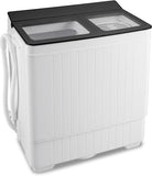 Portable Washing Machine, 26LBS Twin Tub Mini Compact Laundry Washer Spinner Combo with Drain Pump, 18Lbs Washer and