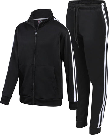 Boys Tracksuit Set - 2 Piece Athletic Tricot Zip Up Boys Sweatshirts and Jogger Pants Outfit