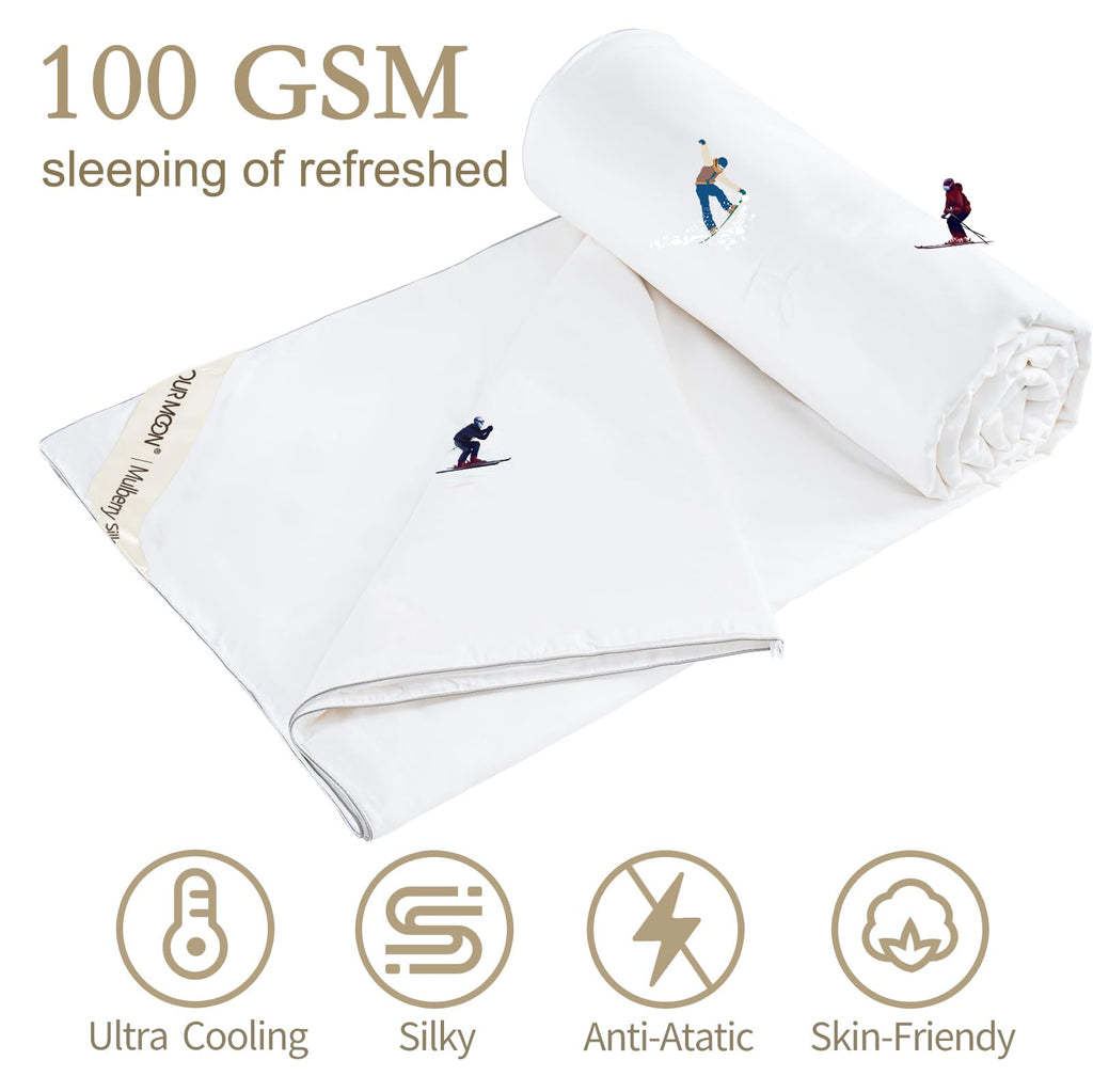 Lightweight Summer Mulberry Silk Comforter, White