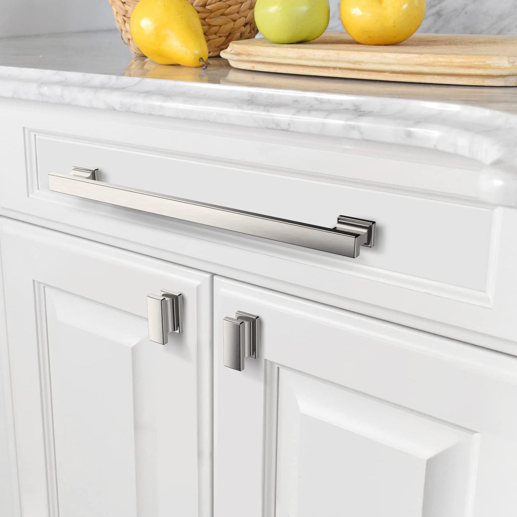 6 Pack Brushed Satin Nickel Cabinet Pulls 9 Inch Hole Centers Kitchen Cabinet Handles Cabinet Hardware Kitchen