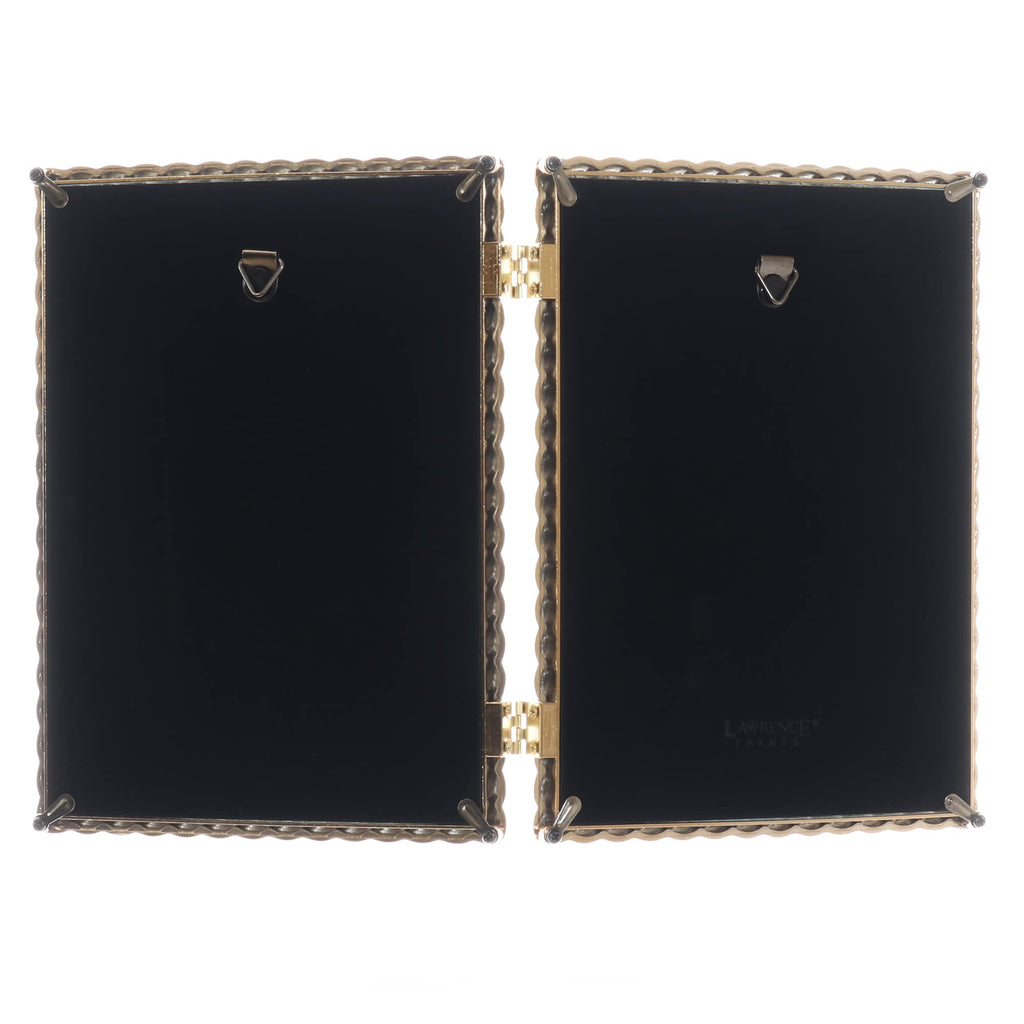 Metal Frame, Rope Design, Gold, 5x7 Double
