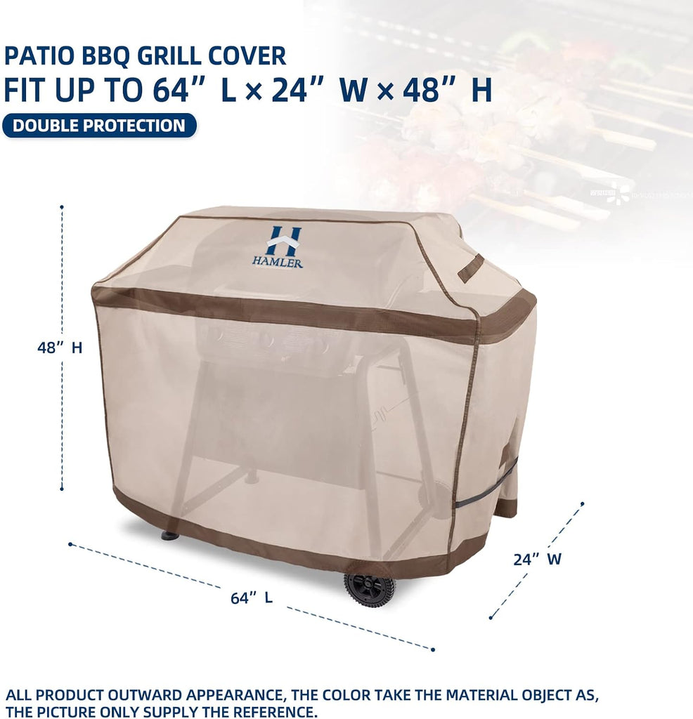Grill Cover 64 Inch, Heavy Duty Waterproof BBQ Covers, Gas Grill Covers Fits Weber Spirit, Weber Genesis