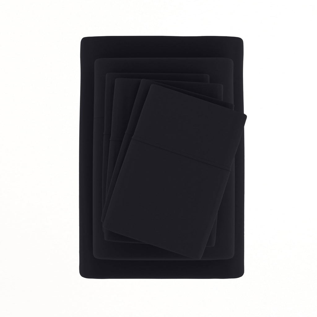 6 Piece Bed Sheet Set, Black
