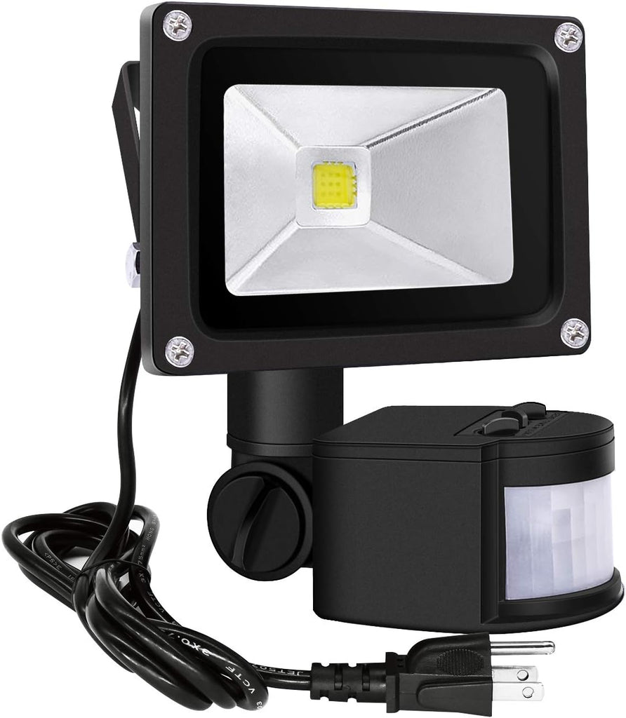 Z Motion Sensor Flood Lights Outdoor,10W Induction LED Lamp, IP65 Waterproof Spotlight,6500K LED Sensor