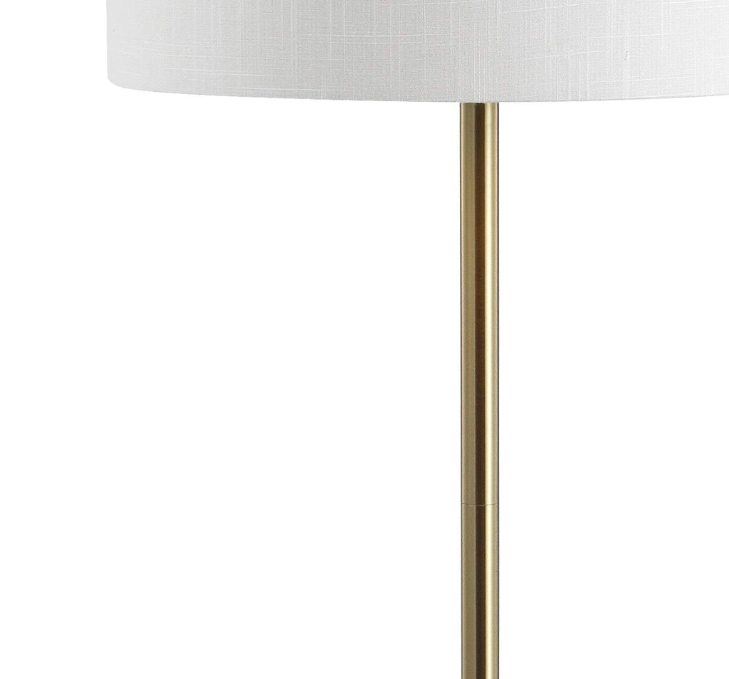 Chuck 59" Metal and Glass Side Table Floor Lamp, Brass Gold