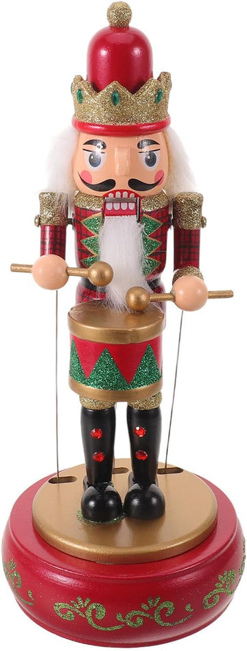 Wooden Nutcracker Figurine Retro Music Box Christmas Decoration