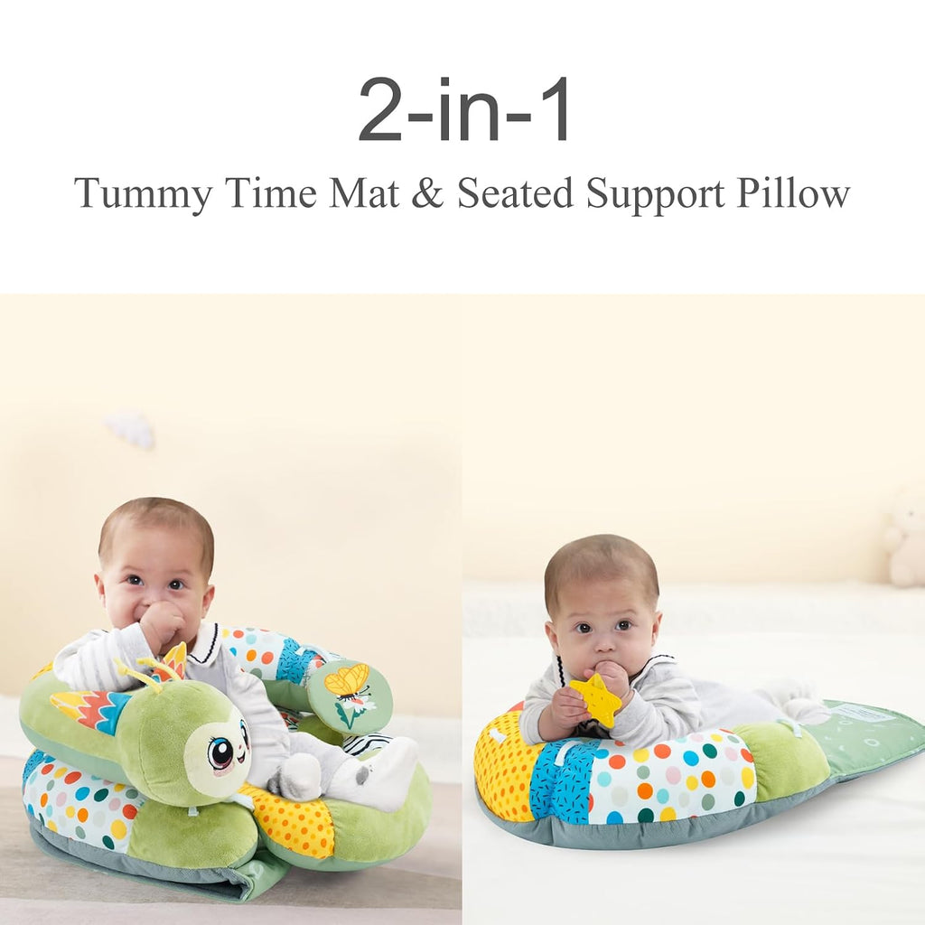 In-1 Tummy Time Mat & Seated Support Pillow,Baby Tummy Time Pillow Support for Newborns and Older Babies