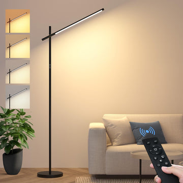 LED Corner Floor Lamp, 360°Rotating Head, Super Bright Dimmable Minimalist Floor Lamps with Remote