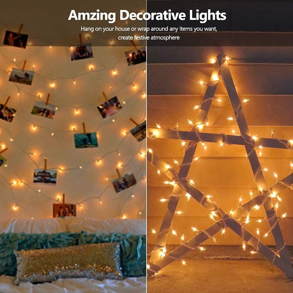 White Christmas String Lights, 69.6ft 300 Count Incandescent