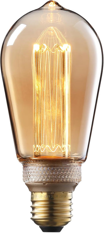 LED ST64 Vintage Edison Bulbs, 3.5W Dimmable, Amber Glass, 2000K