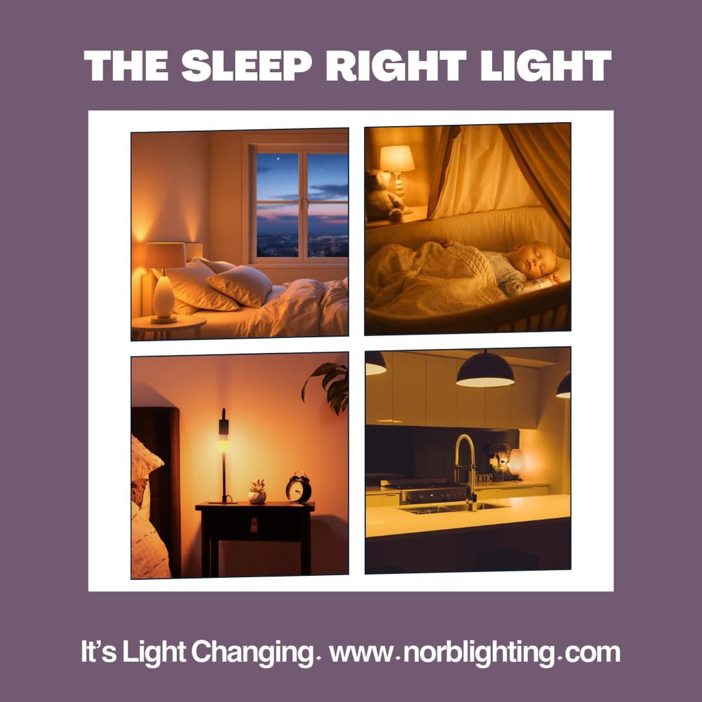 Everyday Sleep Light Bulb - No Blue, Amber LED, 2000K Nighttime Lighting, Dimmable A19 Bulb Promotes Natural