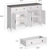 Farmhouse Kitchen Sideboard Buffet Cabinet with Storage