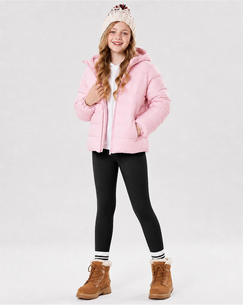 Girls Fleece Lined Leggings with Hidden Pocket Yoga Athletic Pants