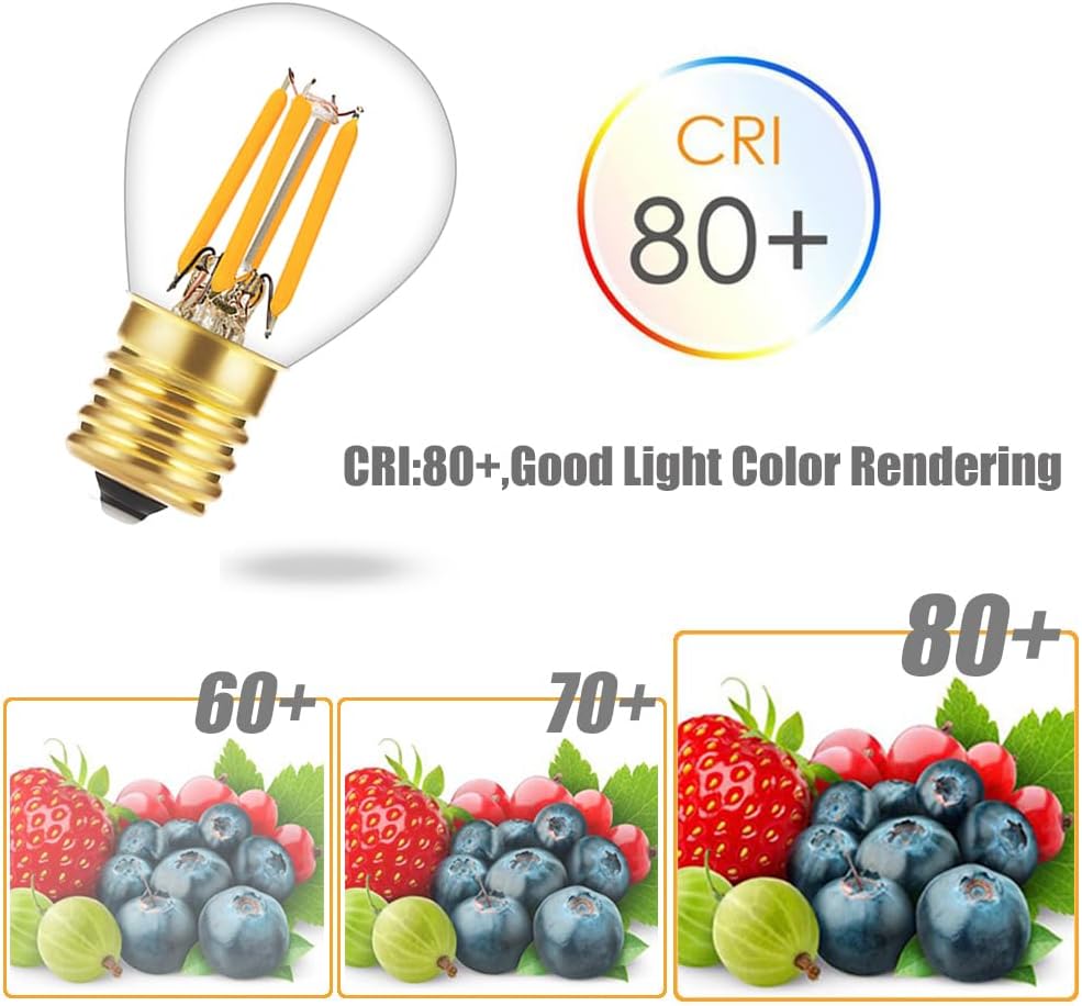 S11 LED Bulb Filament 4W Equivalent to 40 Watt Incandescent Appliance Bulb- E17 Intermediate Base Mini Globe Light
