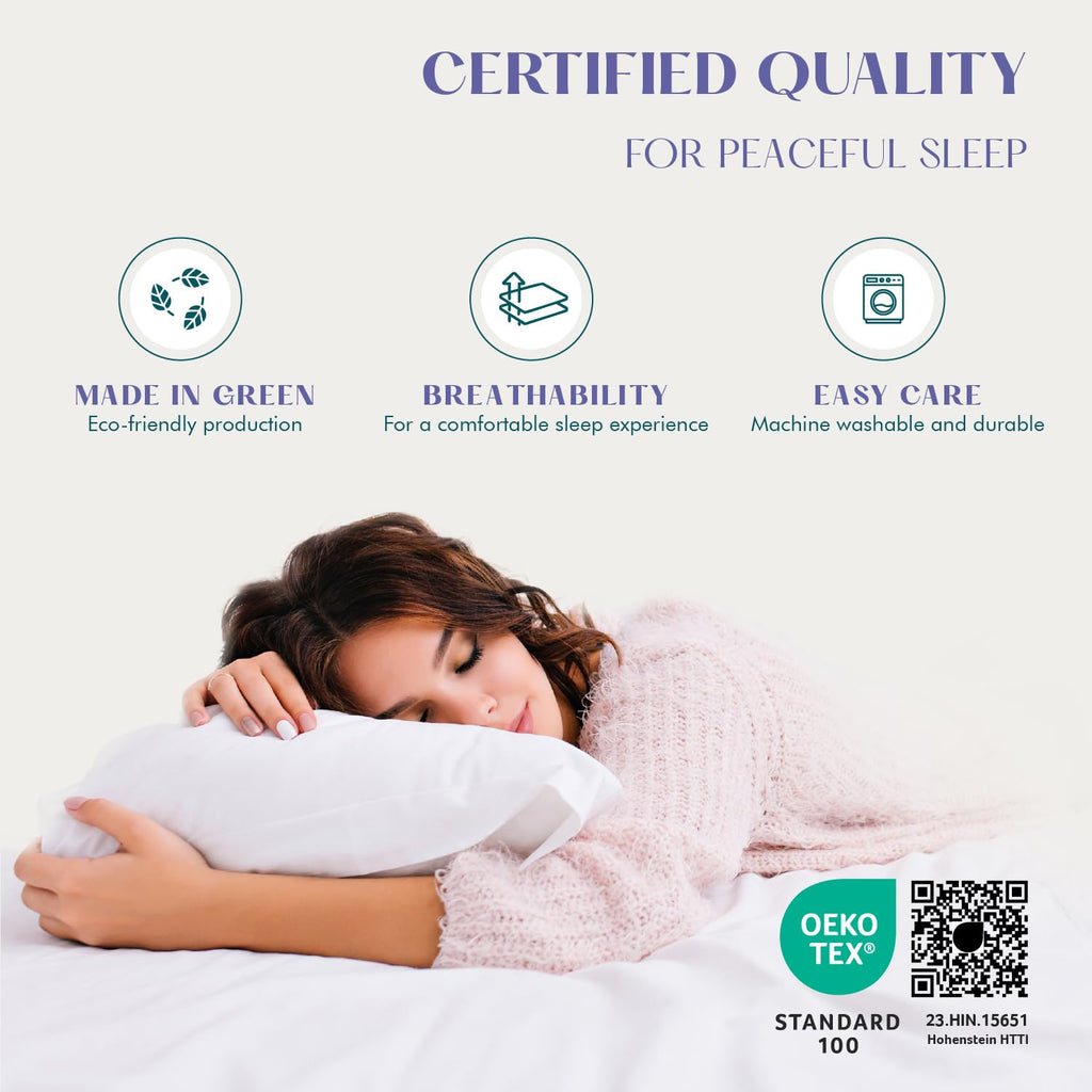 1500 Thread Count King Size Sheets Set Sateen, White Stripe