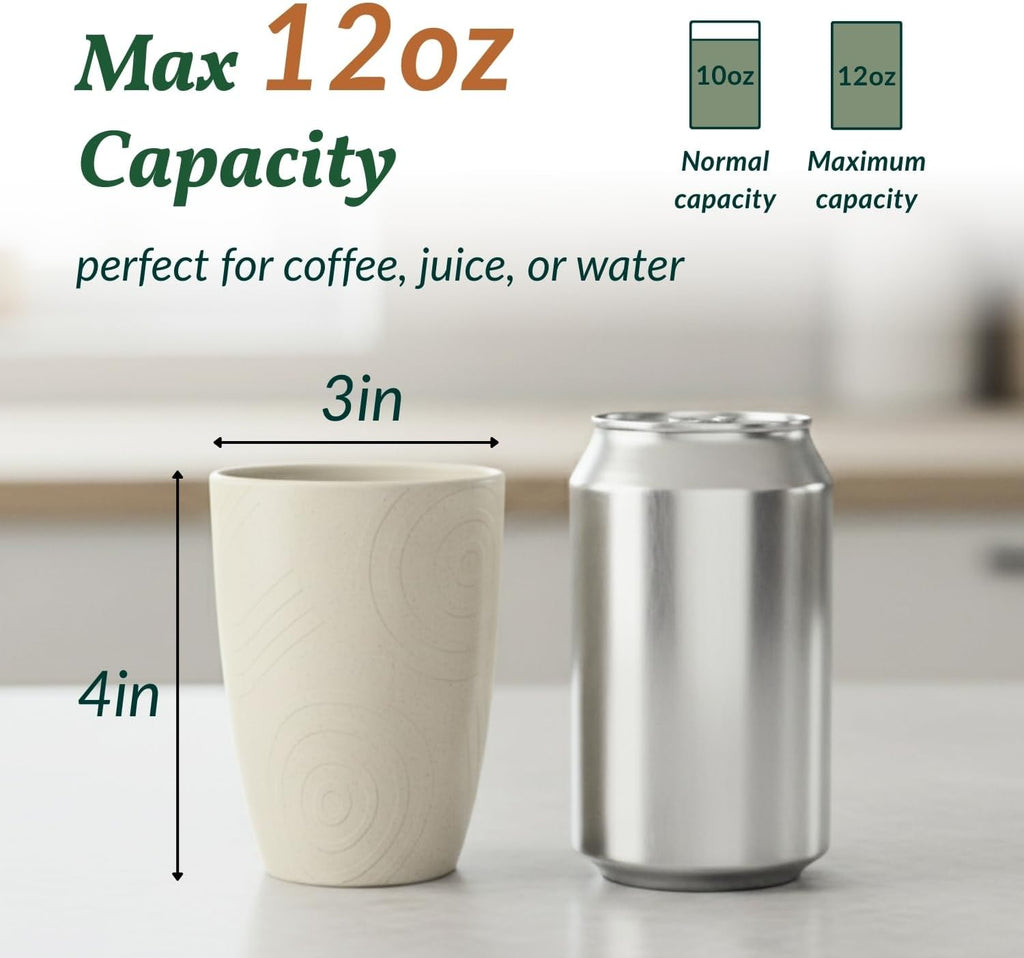 Plastic Cups Alternatives Unbreakable Drinking Glasses Wheat Straw Cup Sets Camping Party RV Stackable Water Tumblers