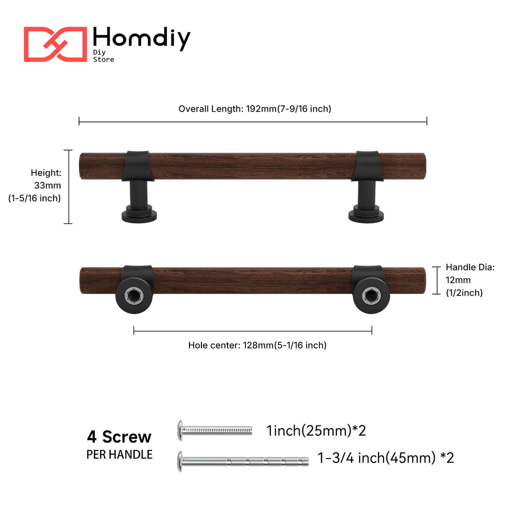 10 Pack 5 Inch Hole Center Wood Cabinet Pulls Black Cabinet Handles