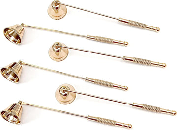 Gold Candle Snuffer with Long Handle, 8.3 Inch - Set of 6