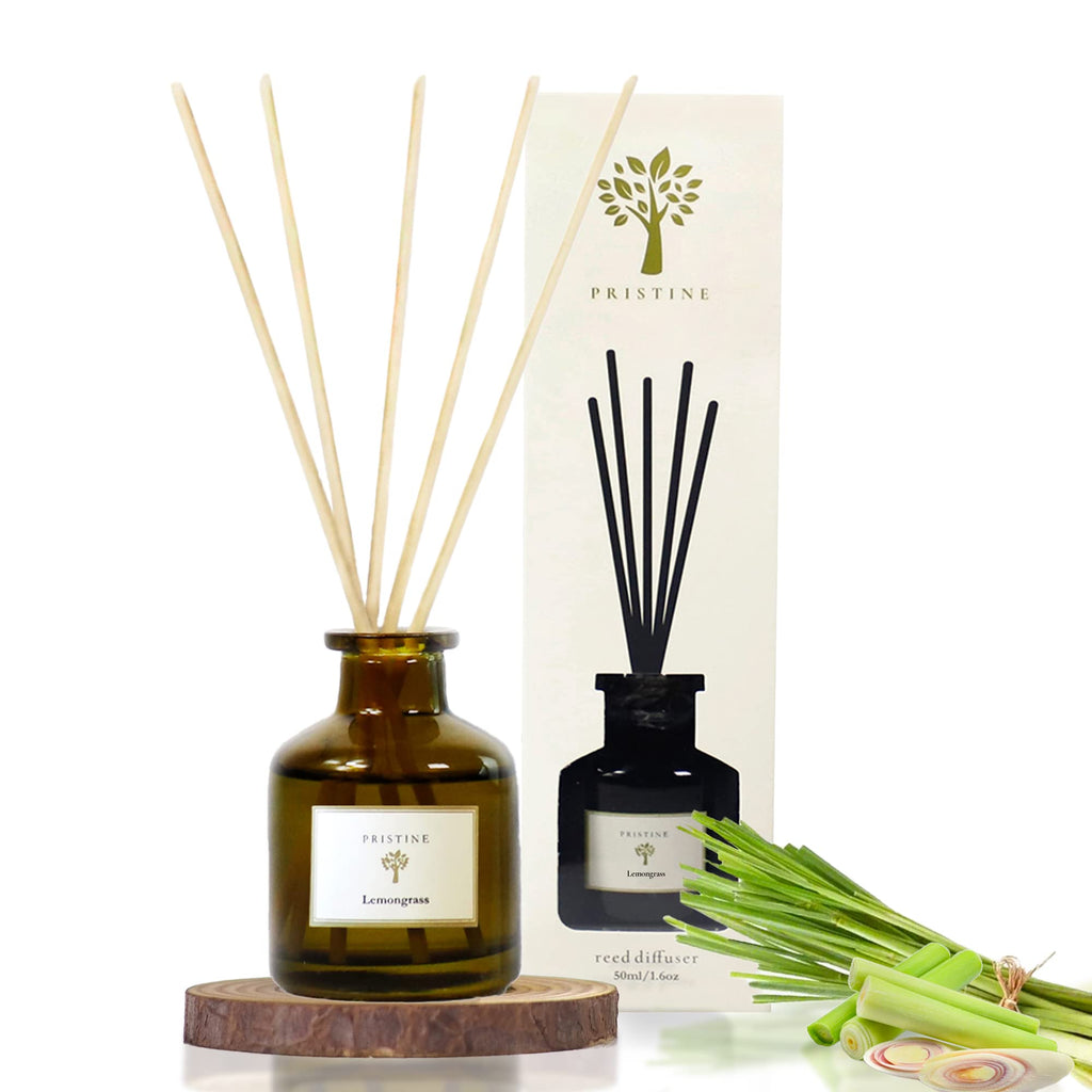Lemongrass Reed Diffusers | Fresh Lemongrass & Citronella Room Fragrance, Oil & Room Diffusers with Reeds Stick
