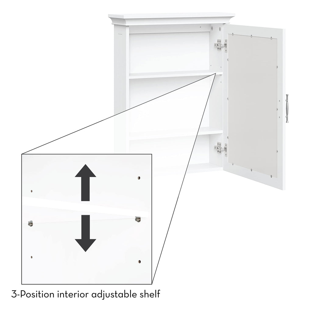 Somerset Bathroom Wall Mount Medicine Cabinet with Mirror, White