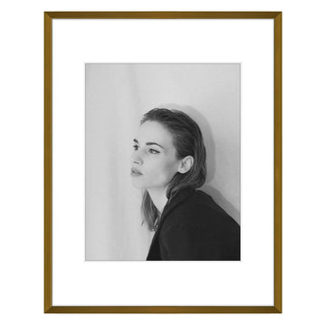 11x14 Bronze Aluminum Frame with White Mat, Real Glass