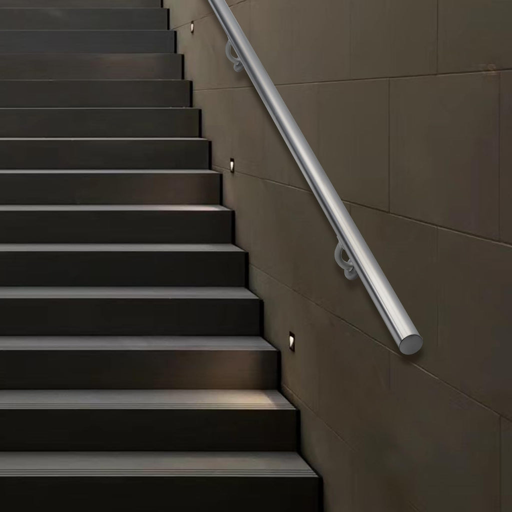 10FT Modern Aluminum Handrail Set, handrails for Indoor Stairs, Deck, Slope, Wall Mounted Staircase handrails, Zink