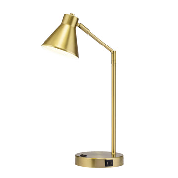 Astrum - LED Desk Lamp with Dual USB Charging Ports, 100% Metal, 270 Degree Swivel Arms, Soft White Light (3000K)