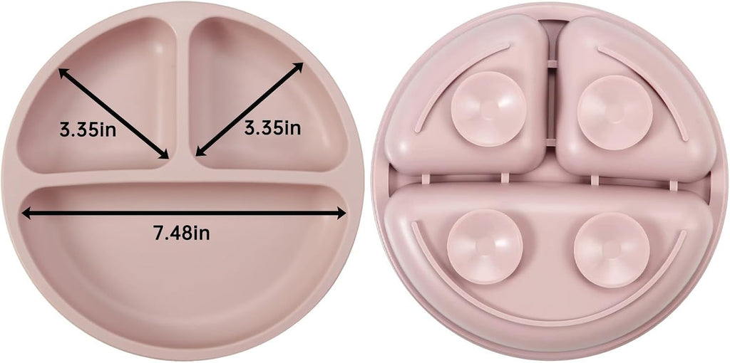 9 PCS Silicone Baby Feeding Set, Suction Plate & Utensils