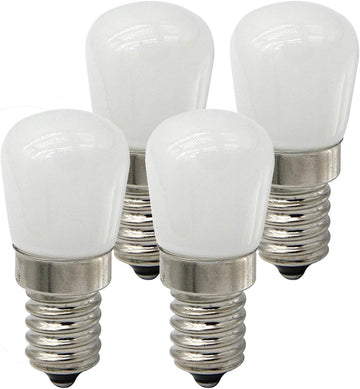 2W LED Refrigerator Bulb (4 Pack)-European E14 Base 15W Equivalent Daylight White 6000K 120V Lamp for Freezer