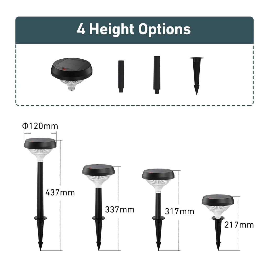 Solar Lights Outdoor4 Pack, Solar Pathway Lights Warm White