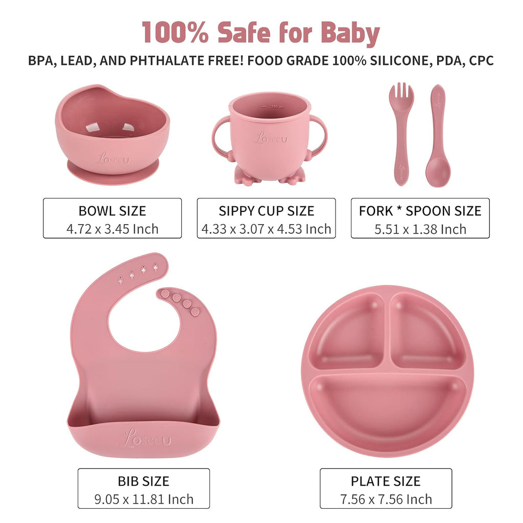 Feeding Set, Suction Plate Bowl for Baby Led Weaning