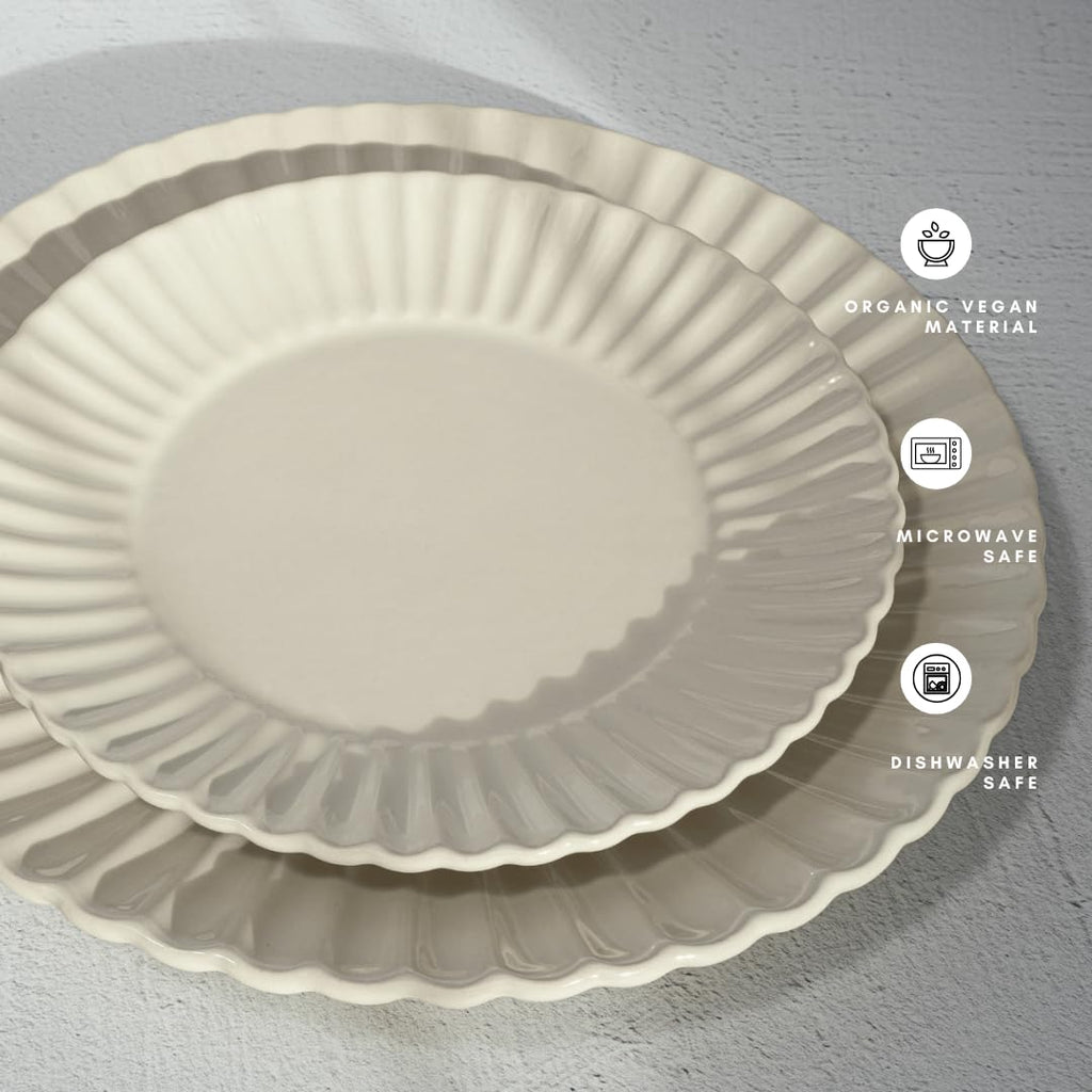 16 Piece Dinnerware Set Aruba (Sun Washed Lemon) Plates, Bowls, and Mugs Set for 4