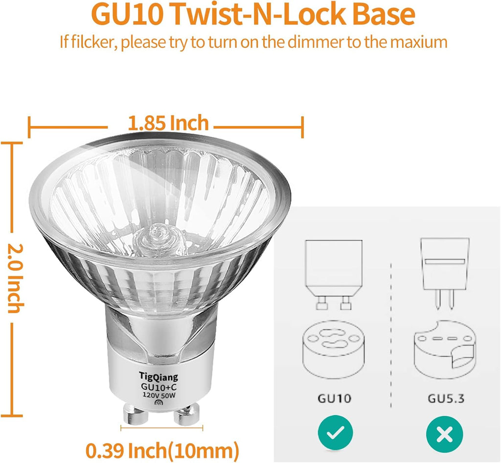 6 Pack 50W GU10 Halogen Light Bulb, Replacement for Candle Warmer