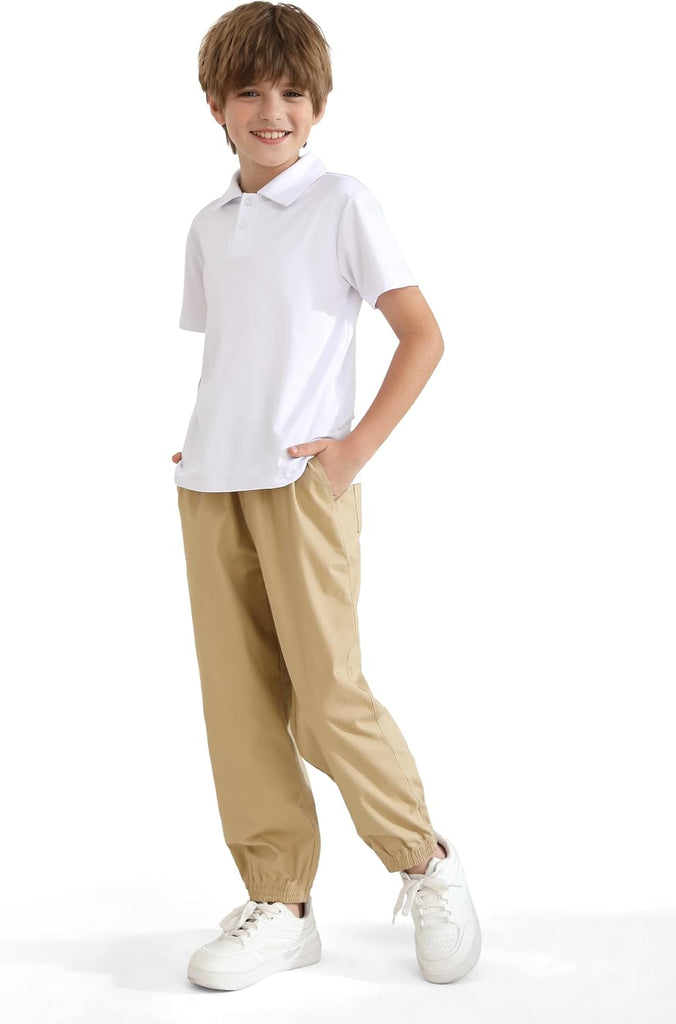 3 Pack Boys Pull On Jogger Pants Kids School Uniform Pants