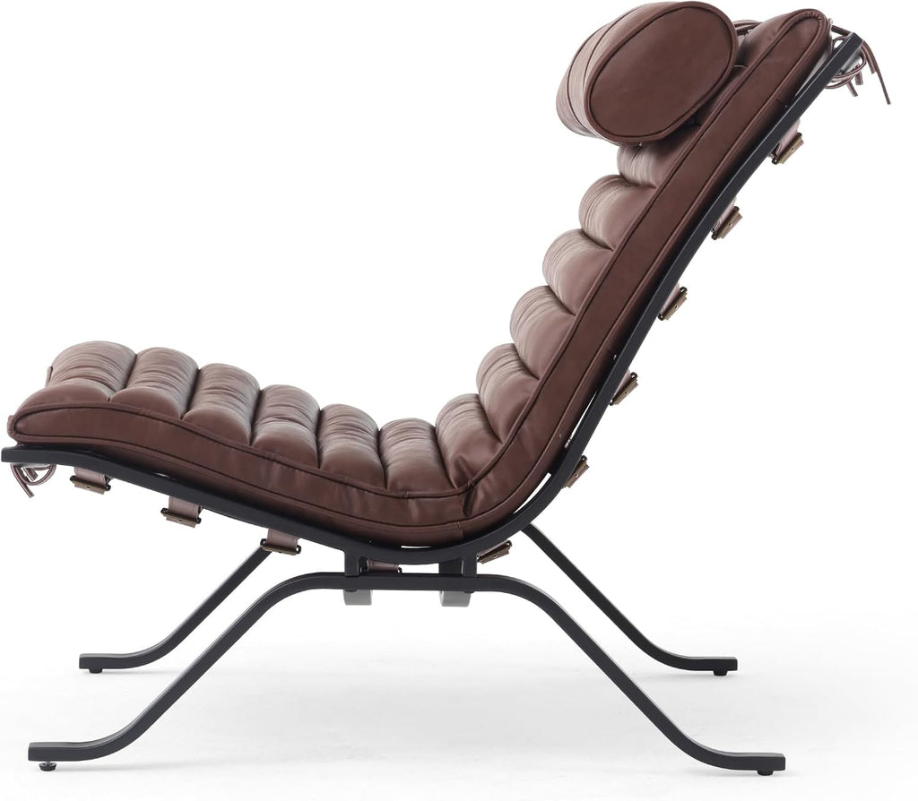 Imitation Leather Upholstered Armless Chair Modern Design Luxury Lounge Chair (Dark Brown) - Set of 30