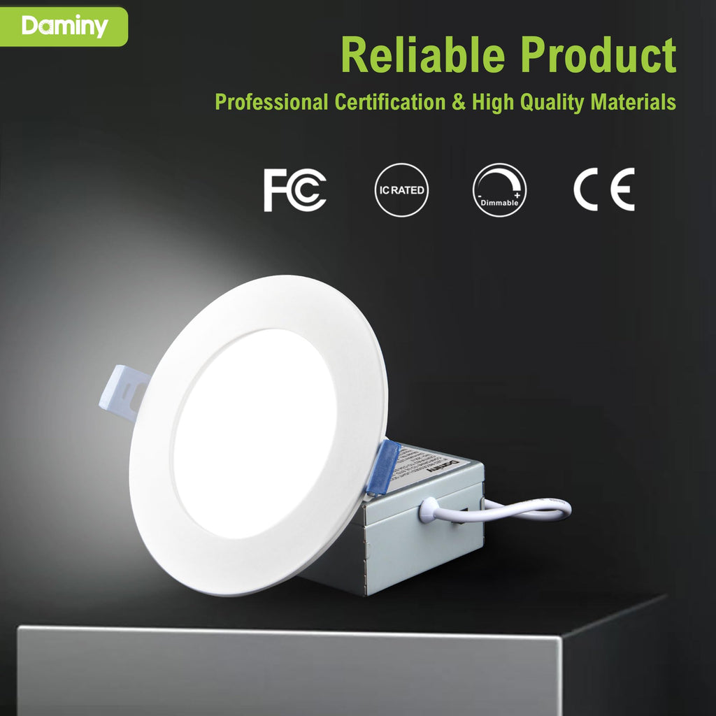 12 Pack 3 Inch LED Recessed Lighting, Canless Wafer Downlight