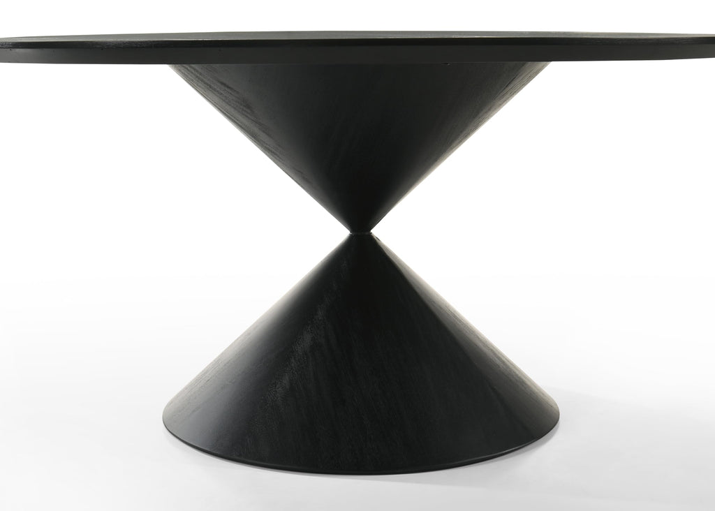 59" Round Dining Table for 6, Mid Century Modern Round Dining Table for 4-6 People, Round Kitchen Table Hourglass