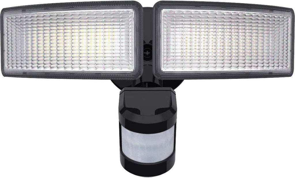 88911-SU LED Dual-Head Square Wall Mount Flood Light Fixture with Motion Sensor, 24 Watts, 120 Volts, 2400 Lumen