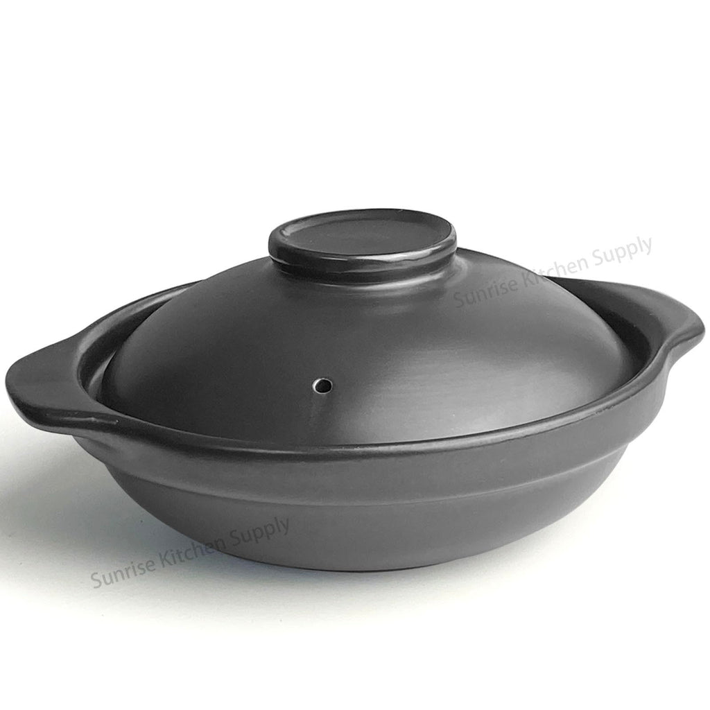 Black Casserole Clay Pot (36, Ounces)