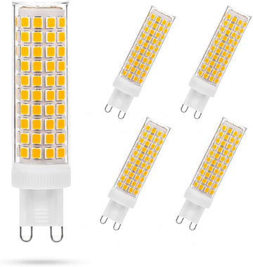 G9 LED Bulb 10W, 100W G9 Halogen Bulb Equivalent, 1200LM, AC 100V-265V, Daylight White 6000K, Non-Dimmable G9 Bulbs