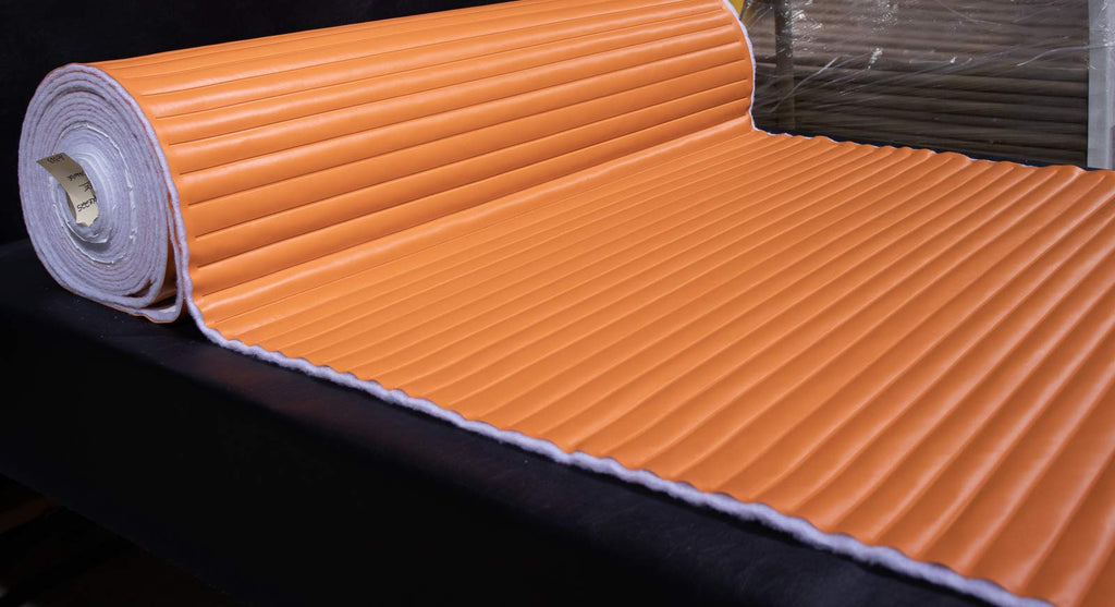 Pleated Bright Orange 54" Wide By the Yard Boat Auto