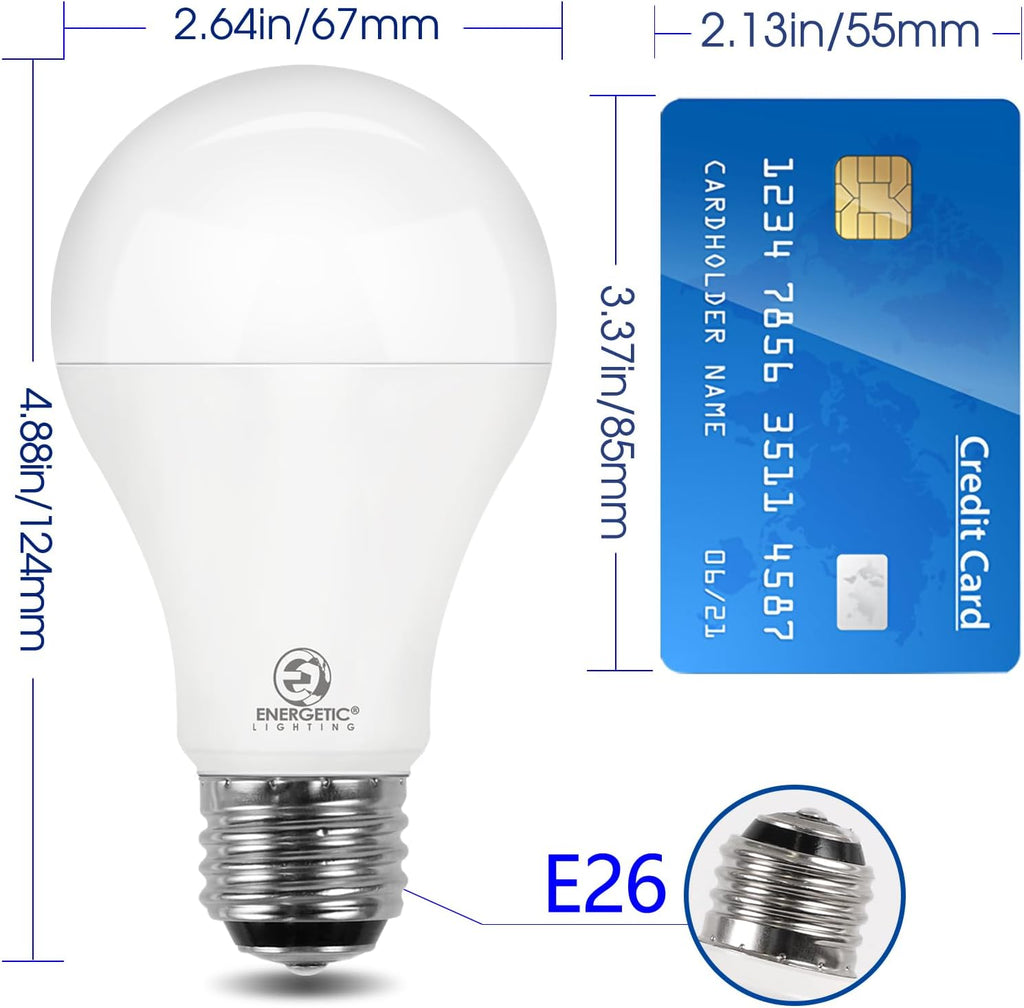 Super Bright 50/100/150W 3-Way A21 LED Light Bulb, 800/1600/2200 Lumens, 3000K Warm White, Non-dimmable, E26 Base, UL