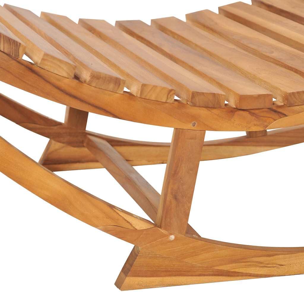 Sun Lounger Beige with Natural Fine Sanded Teak Hardwood and 100% Polyester Cushion, 4-Piece Outdoor Furniture Set