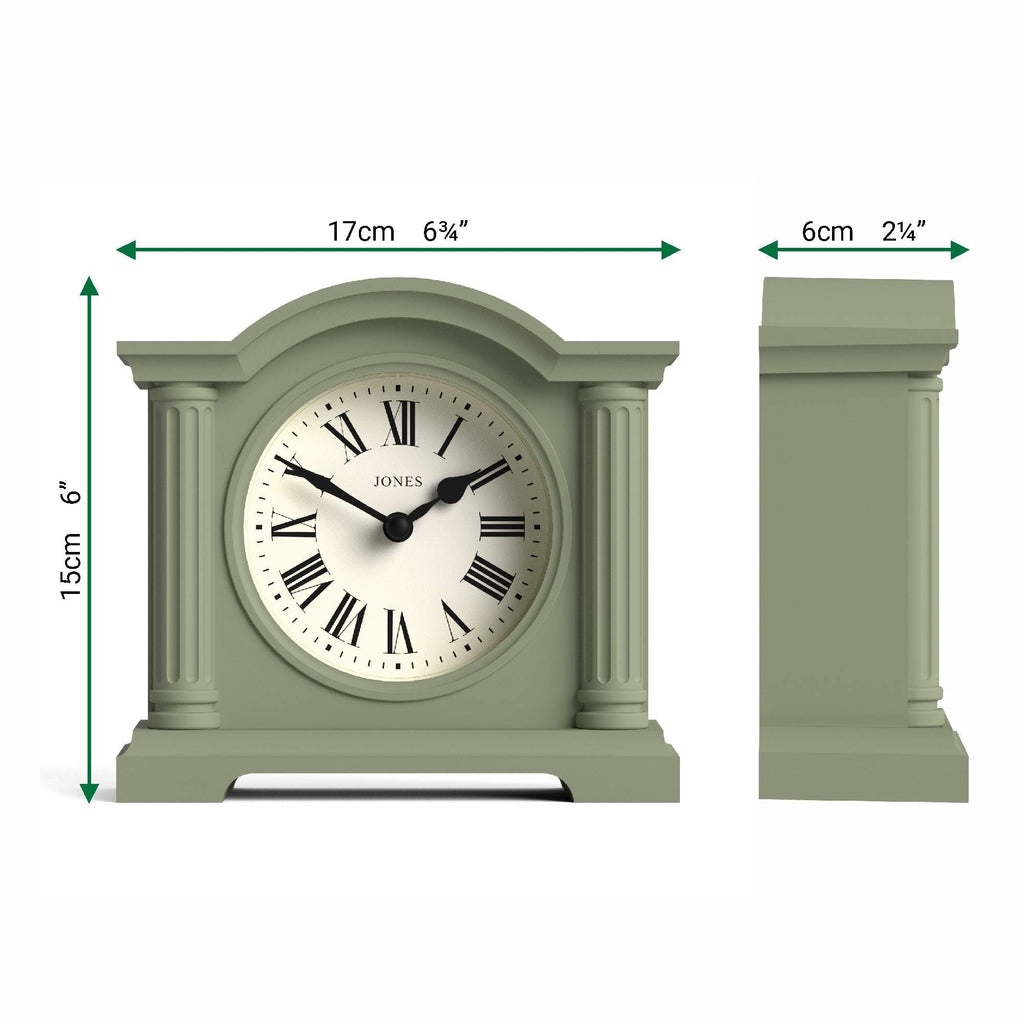 Kensington Mantel Clock | Small Arch top Clock | Sage Green