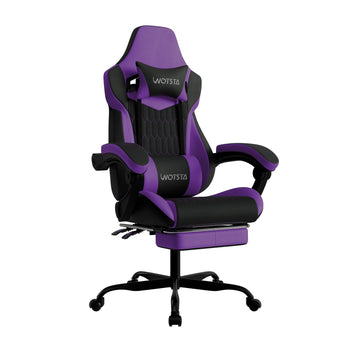 Gaming Chair with Footrest, High Back Gaming Chairs PVC Leather Ergonomic Gamer Chair with Adjustable Headrest Lumbar