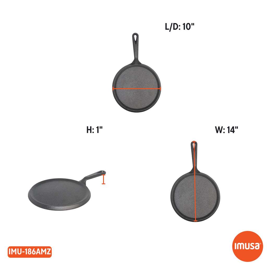 9.5 Inch Cast Iron Preseasoned Comal