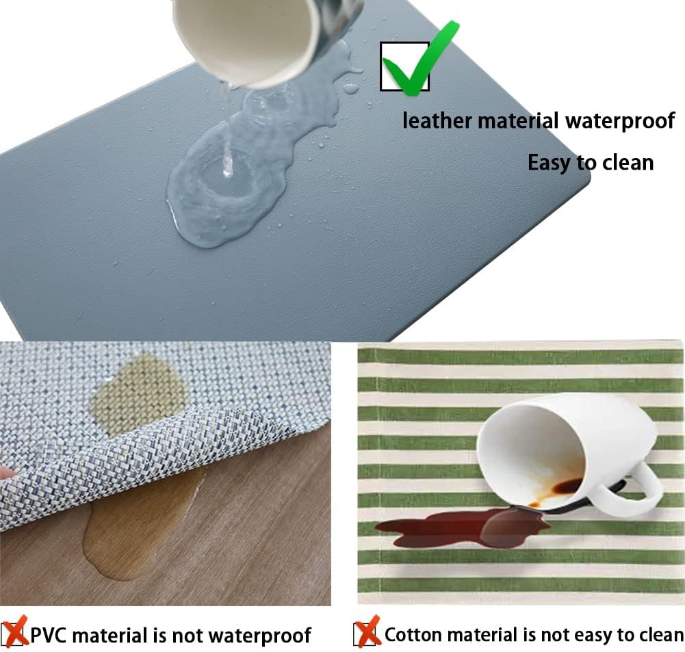 PVC Heat Resistant Placemats, Waterproof Wipeable Floor Place Mats, Non-Slip Easy Clean Table Mats Table - Set of 4