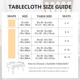 Linen Style Embroidered Tablecloth, Waterproof and Wrinkle-Resistant Table Cloth Rectangle Tables, F