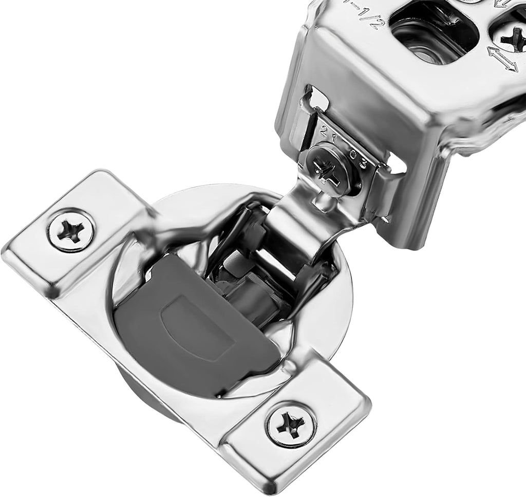 2 Pack 1 Pair 1-1/2 inch Overlay Soft Close Kitchen Cabinet Hinges Stainless Steel Adjustable Kitchen Hinges Satin