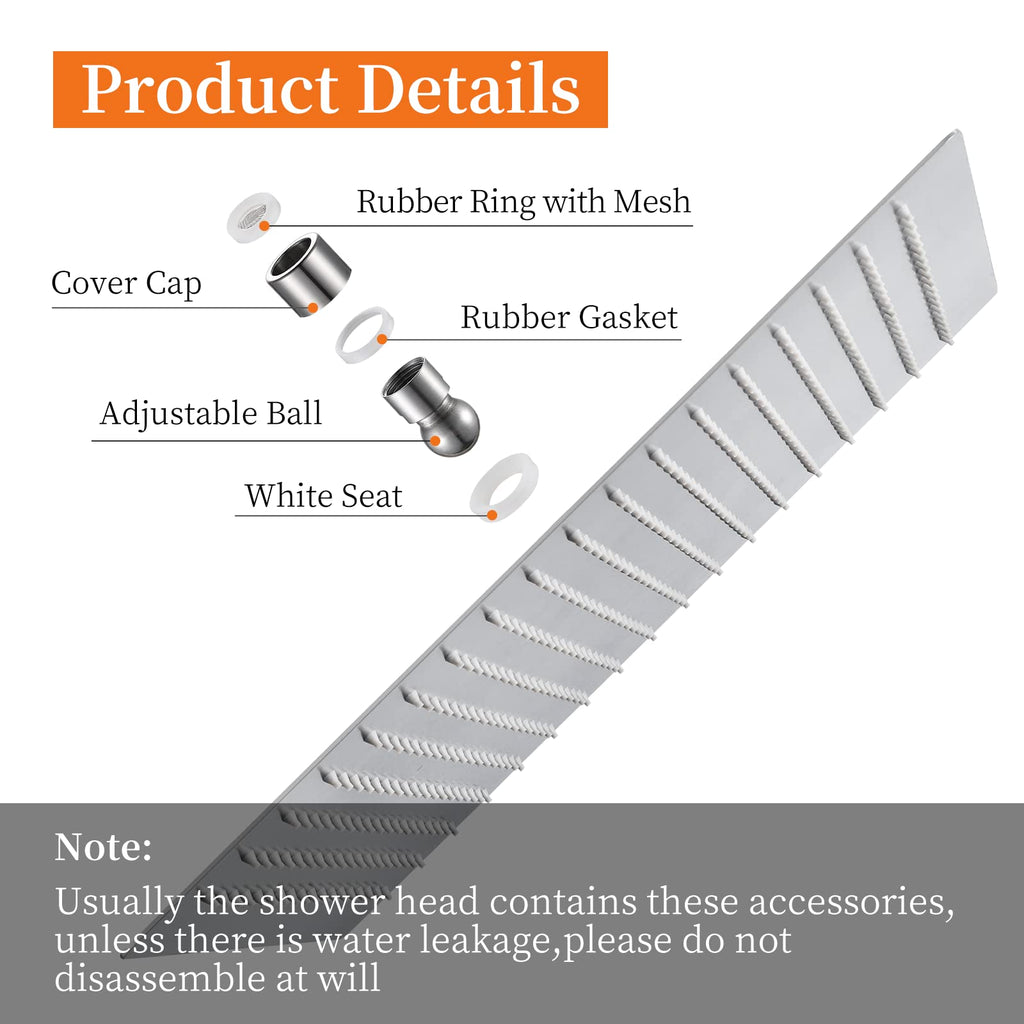 16 Inch Square Rain Shower Head